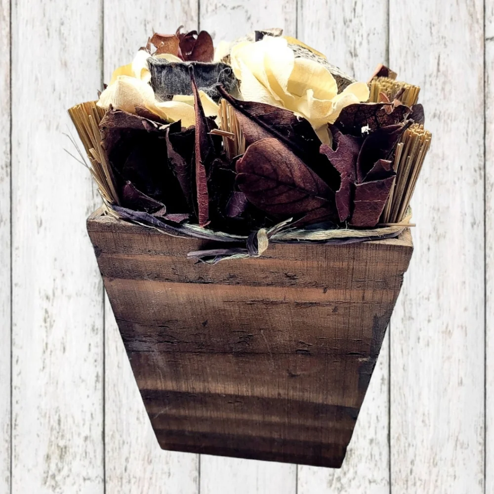 Modern Farmhouse Faux Flower Wood Decor